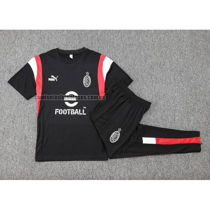 Chandal del AC Milan Manga Corta 2023 2024 Negro